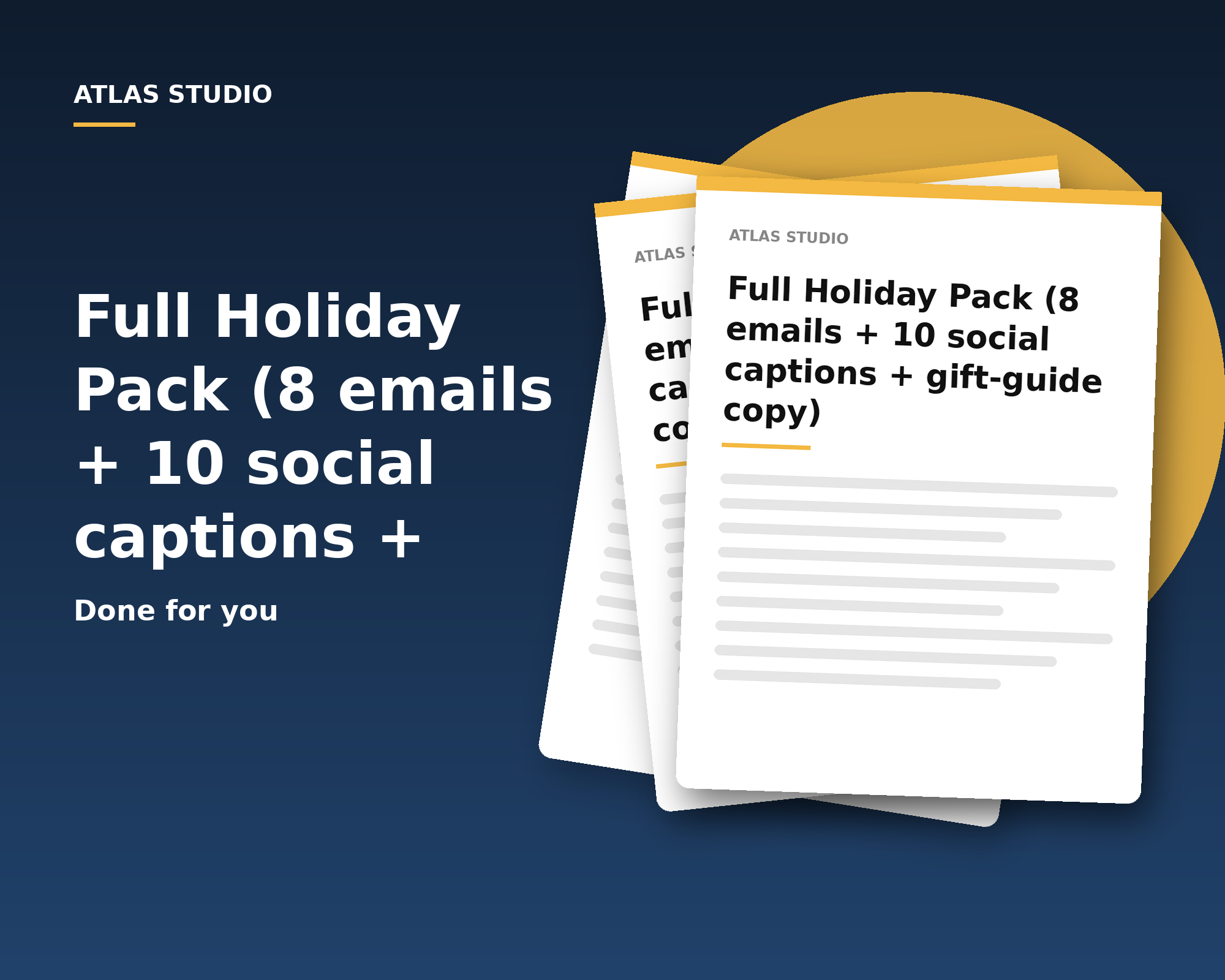 Full Holiday Pack (8 emails + 10 social captions + gift-guide copy)